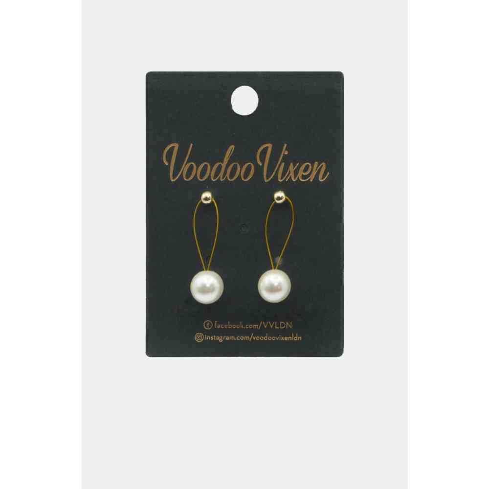 Voodoo Vixen - Pearl Drop Des boucles d'oreilles - Couleur or